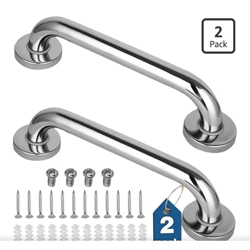 2 Pack‎ Shower Grab Bar, Stainless Steel Bathroom 2 pack 12 inch, Silver